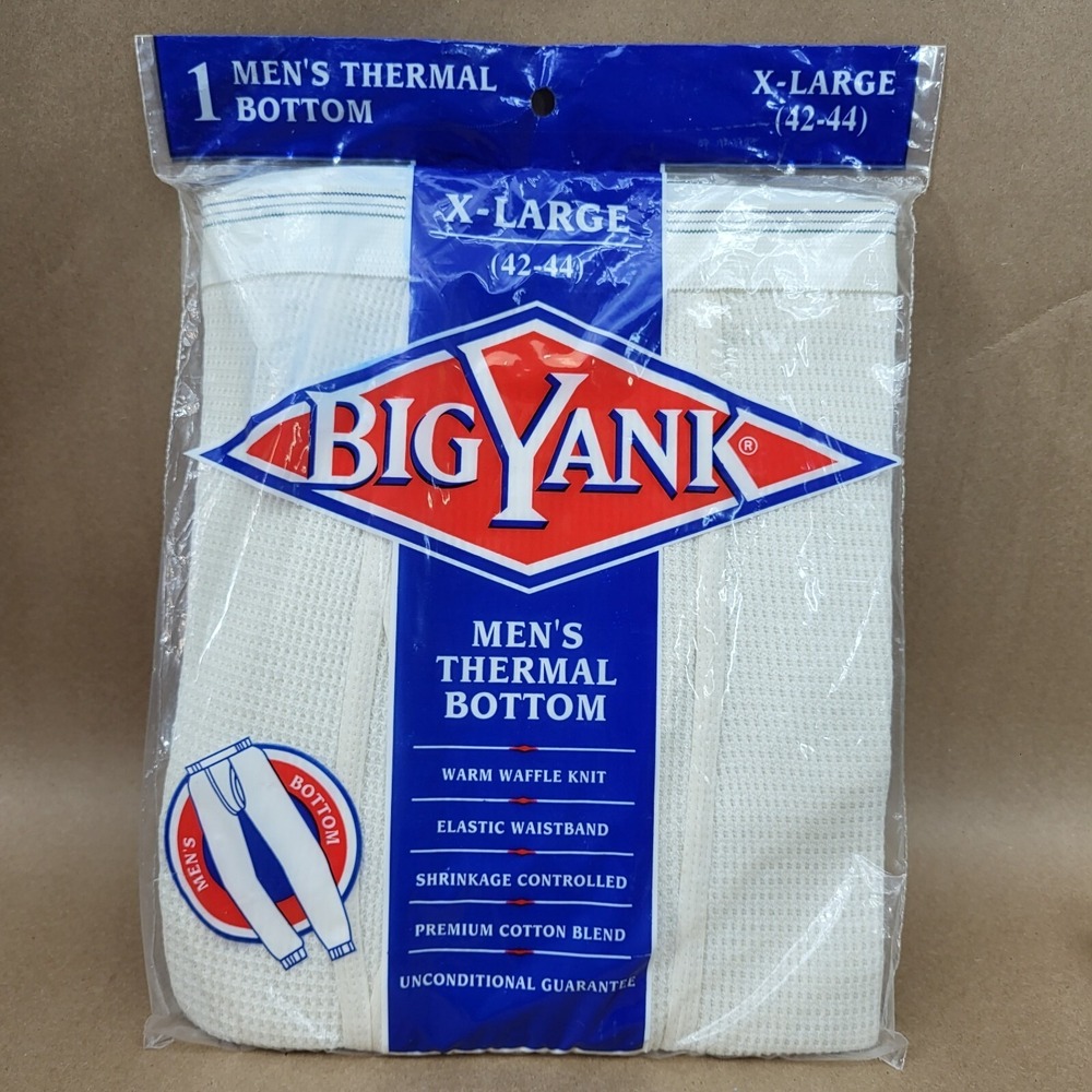 Vintage 1997 Big Yank Mens Size XL 42-44 Thermal Underwear Bottoms Long John